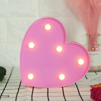 Love Heart LED Lamp Wedding Party Romantic Red Pink Night Light Ornament Birthday Christmas Home Decoration Valentines Day Gift