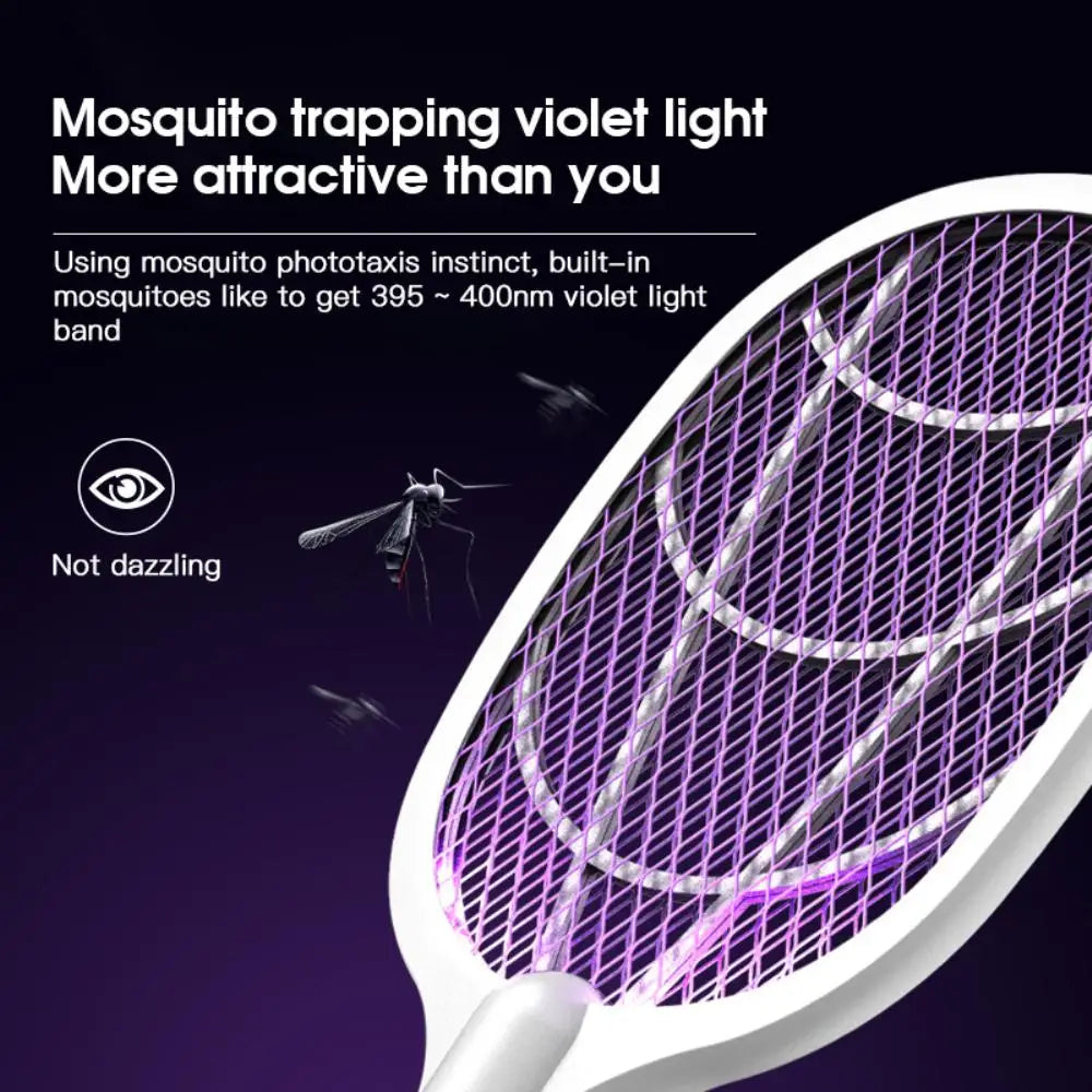 3 IN 1 Electric Mosquito Swatter Mosquito Killer | 2500V USB Rechargeable | Fly, Bug, Mosquito Zapper