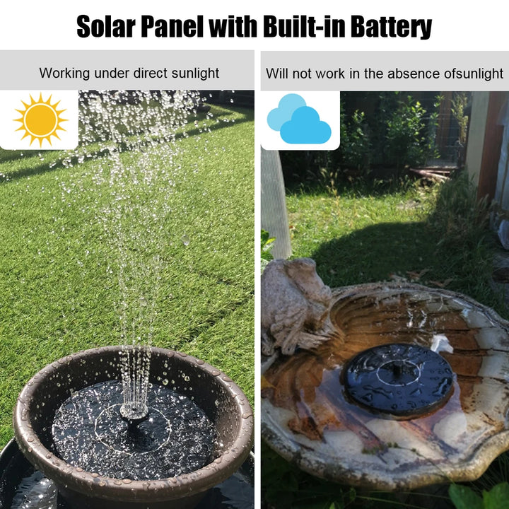 Solar Powered Fountain Bird Bath Pond Patio Garden Decoration Waterfall Pump