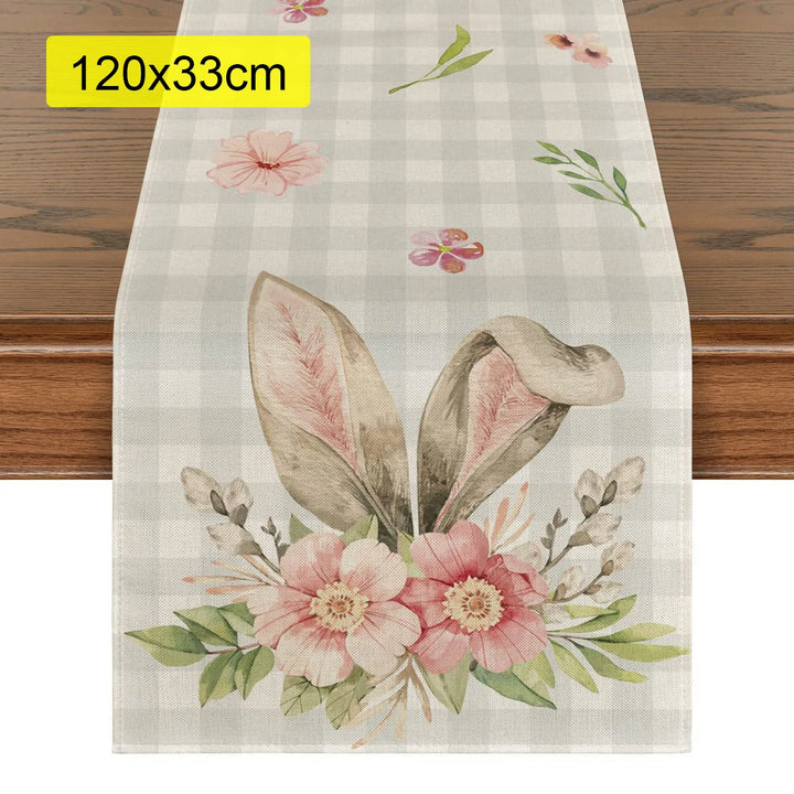 flower theme dining table runner to decorate for dining