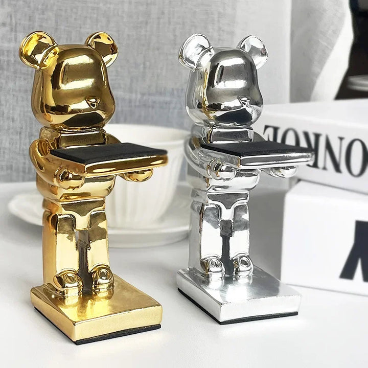 Trendy Watch Display Stand Electroplating Cartoon Bear Jewelry Storage Rack Gifts