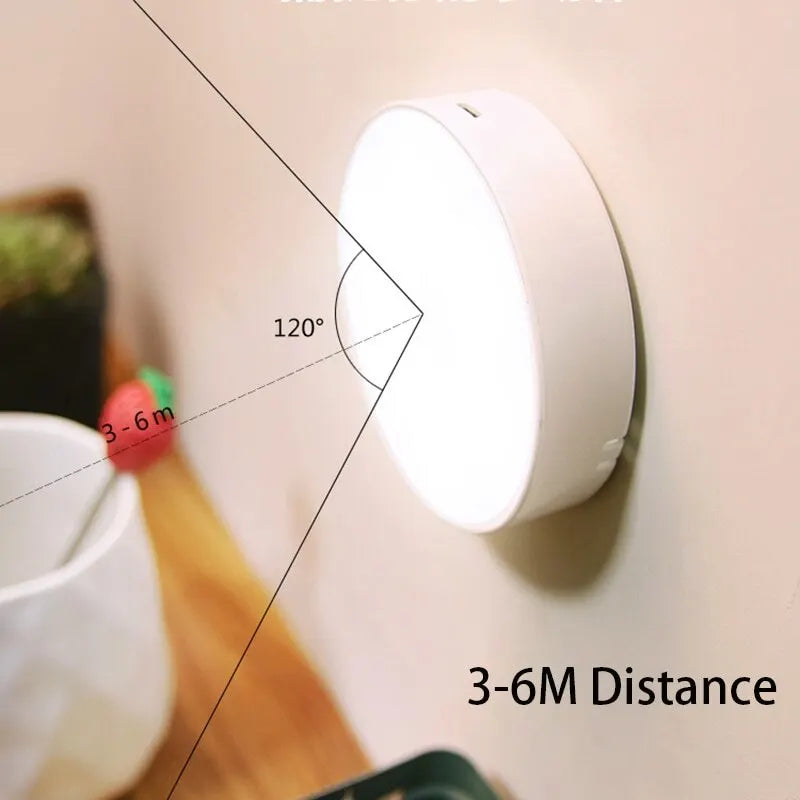 LED Smart Motion Sensor Night Lamp, Emergency Automatic Lighting, USB Charging, Wireless, Magnetic Suction Use for Night Lighting