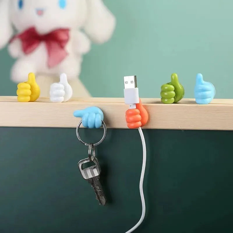 Hand-Shaped Rubber Hook Holder For Glasses, Power Cord, Charging Line Self Adhesive With Mini Hook Organizer