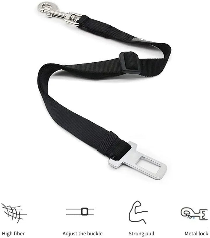 Secure pet travel seat belt clip