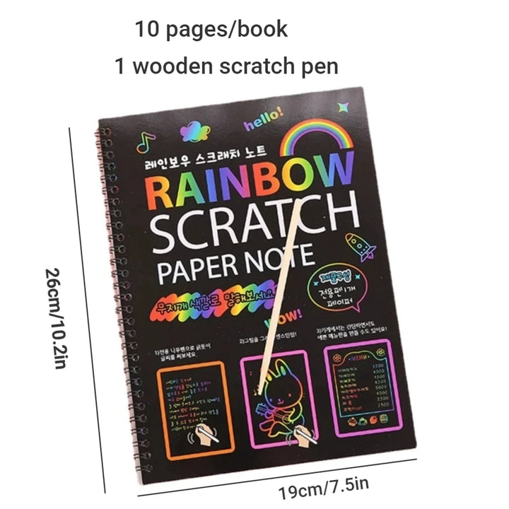 Rainbow Magic Scratch Off Paper | Set for Kids Arts Scraping Painting | Children DIY Graffiti Book