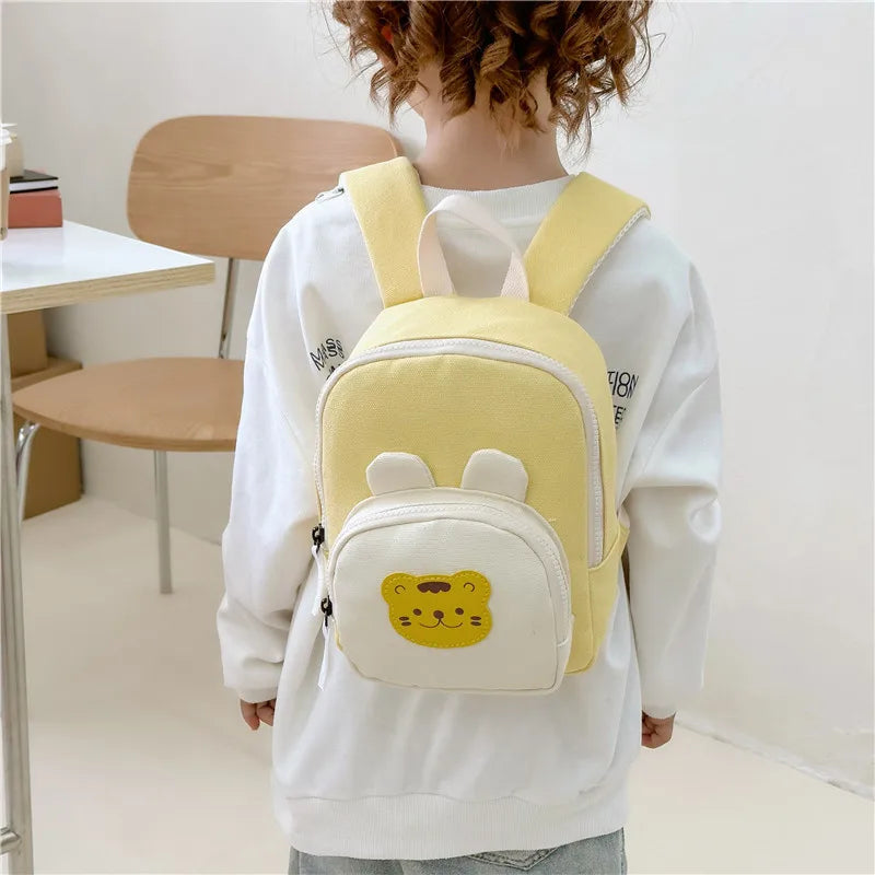 Korean Canvas Kids Backpack |Children's Handbags for Kindergarten Boys & Girls |Cartoon Bear Bunny Toddler Bag