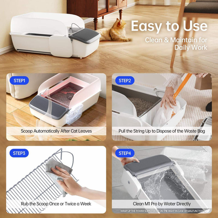 Self-cleaning indoor cat litter tray