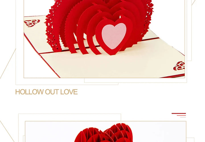 Sentimental pop-up greeting card for love