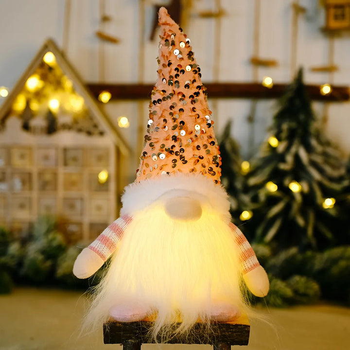 Sequin LED light Christmas doll