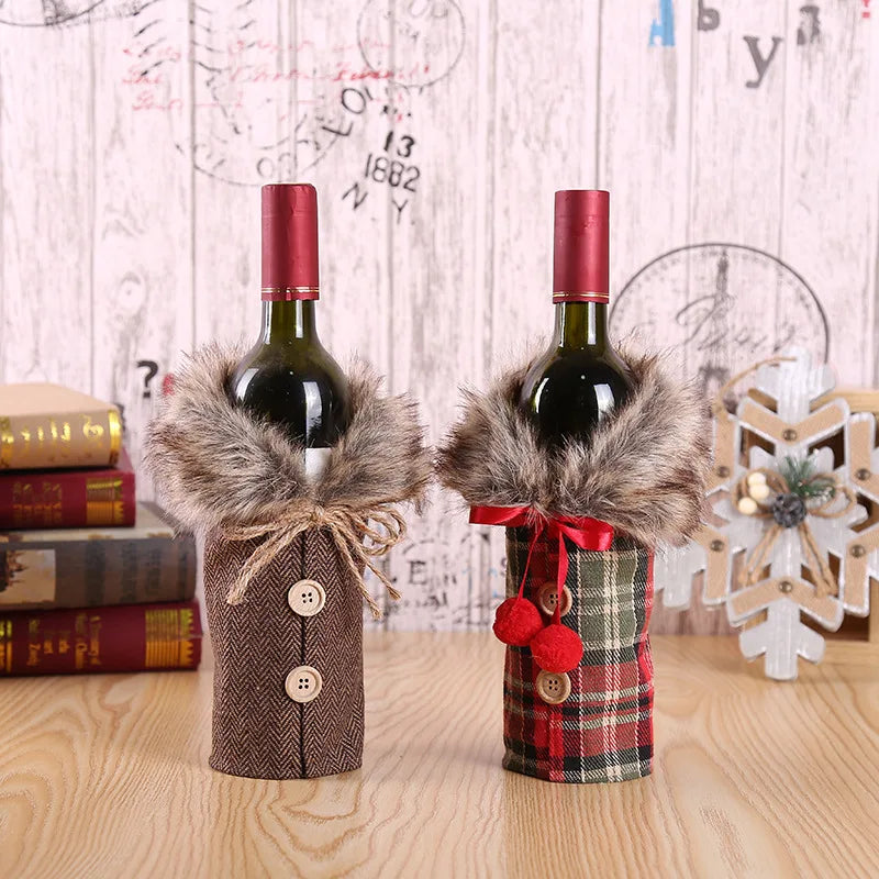 Set of 2 Christmas wine Bottle cover