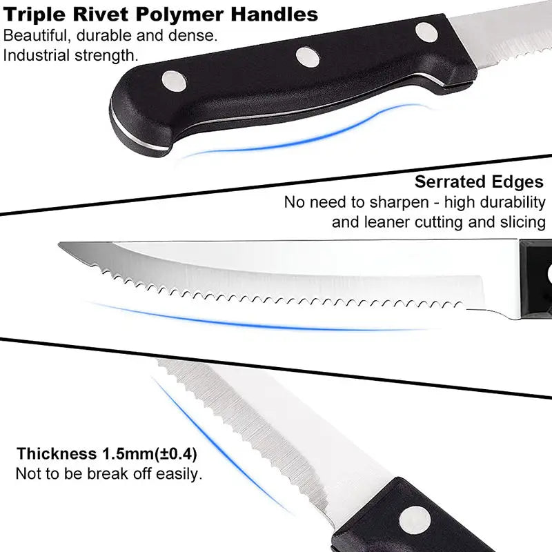 Set of 4 steak knives for bread and meat