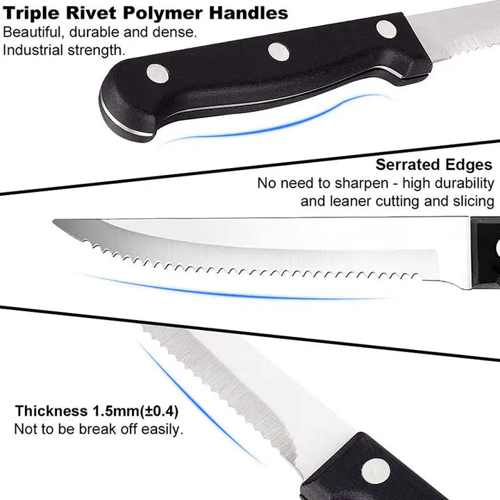 Set of 4 steak knives for bread and meat