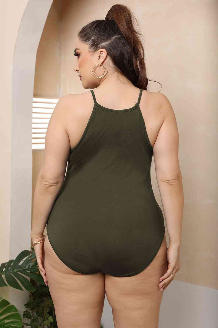 Sexy Plus Size Halter Bodysuit