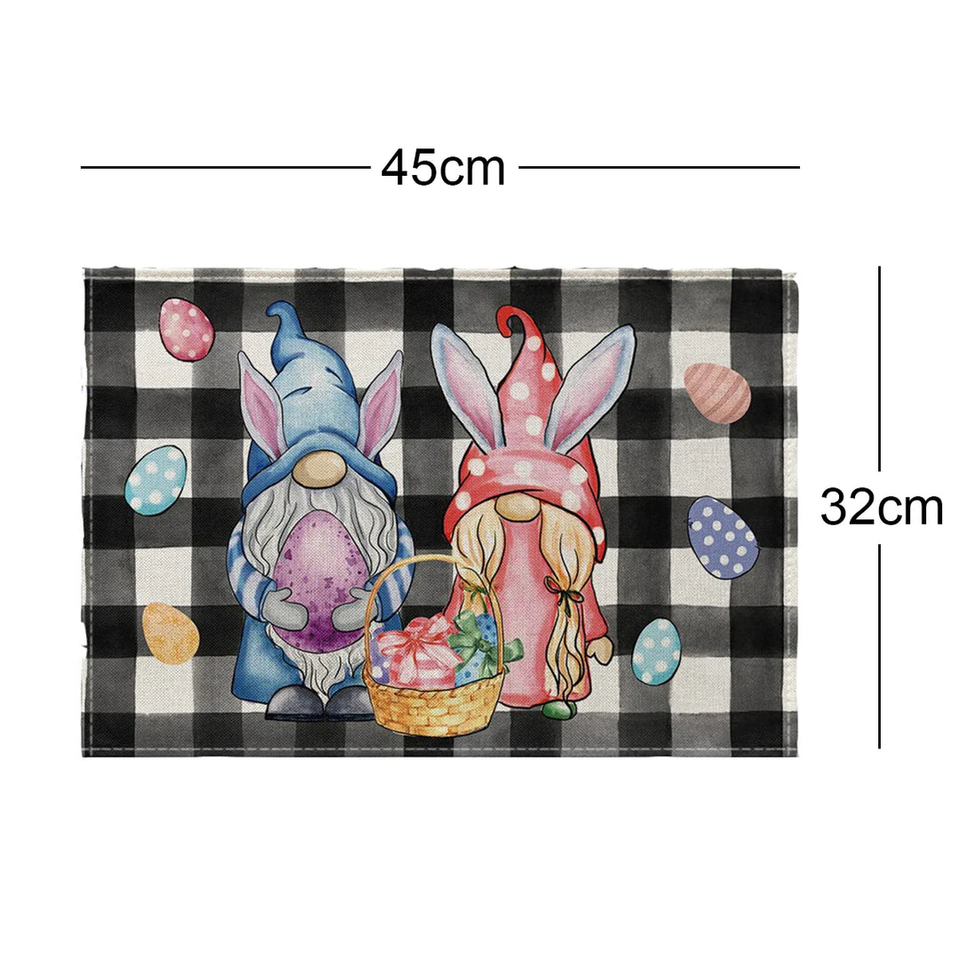 Easter Bunny Dining Table Runner Gnome Rabbit Wedding Decor