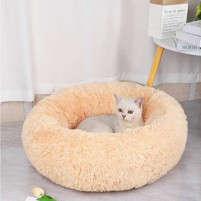 Home Plush Pet Nest Winter Cat Nest Dog Nest Warm Detachable and Washable Round Cat Nest Pet Bed Seasonal Universal Decoration