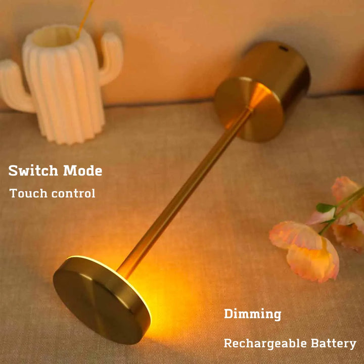 LED Rechargeable, Touch, Metal Table Lamp Bedroom, Living Room,  Creative Ambient Light. Indoor Decoration