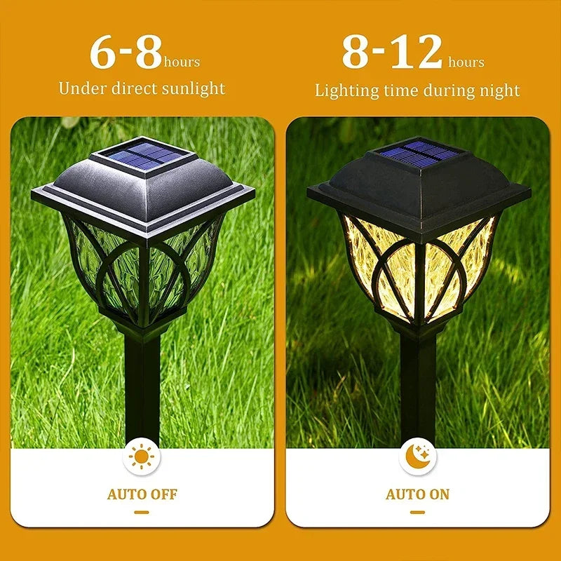 LED Solar Lawn Lights Outdoor Waterproof Warm Light for Garden Decoration