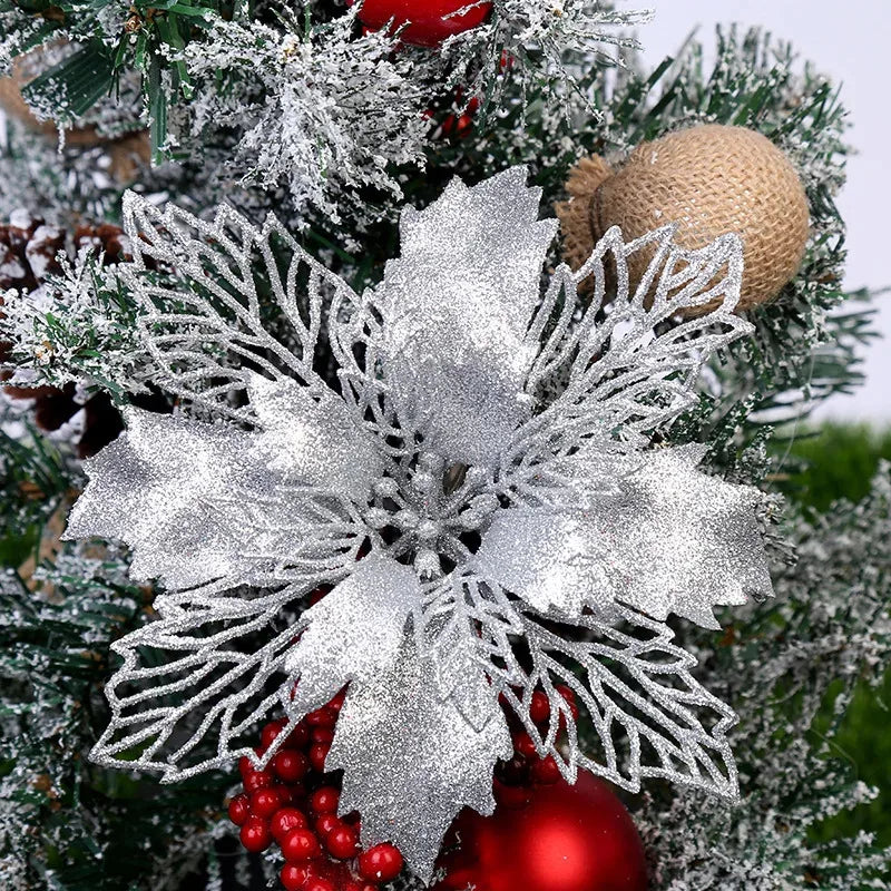 Shiny Christmas tree floral embellishments