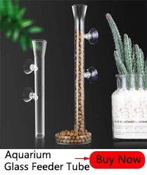 Shrimp tank feeder tube with bowl.