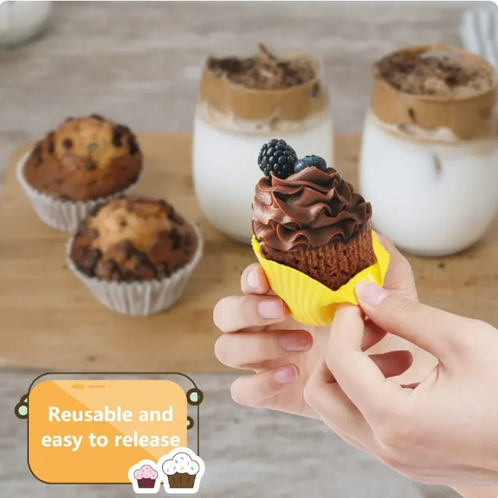 Silicone Muffin Cups reusable and easy to relase