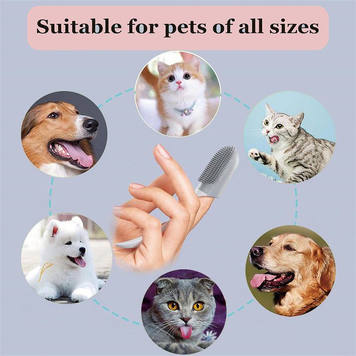 Silicone cat dog finger toothbrush tool