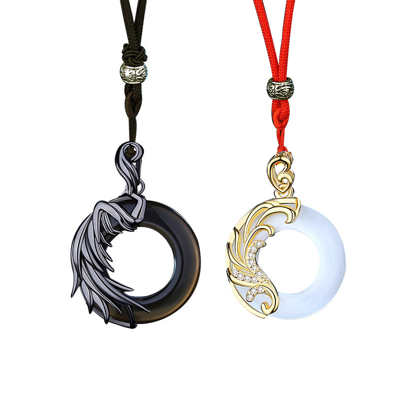 Silver Pendant Couple Necklace