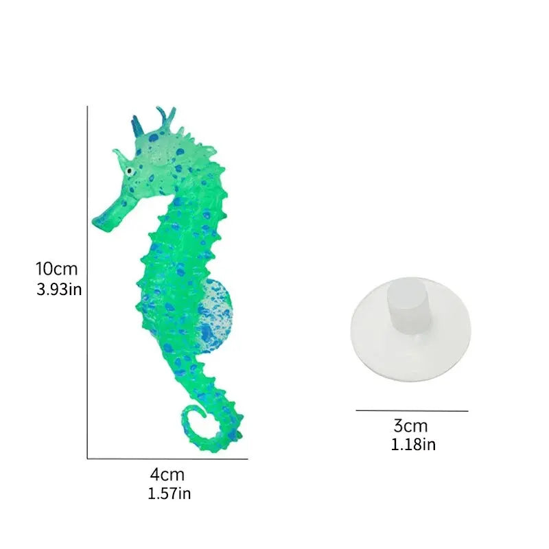 Simulation glow in dark aquarium seahorse