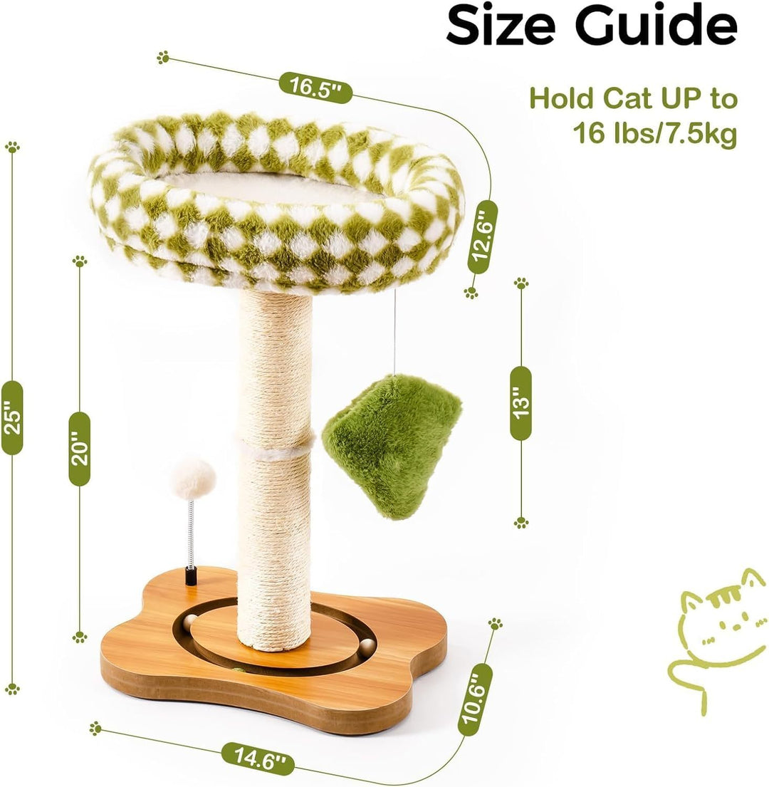 Sisal cat scratcher with toys