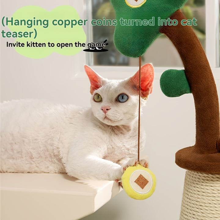 Sisal cat scratching pole with toy