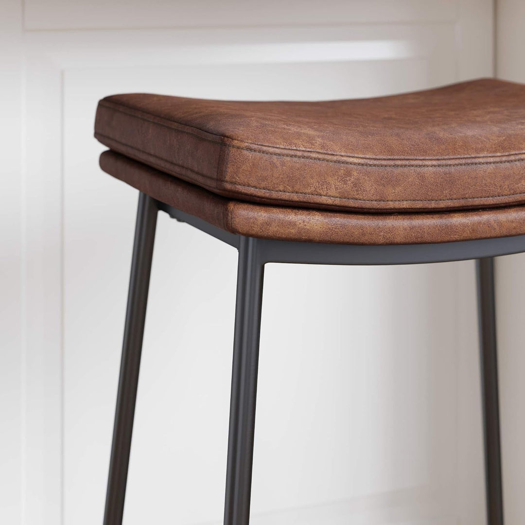 Sleek Upholstered Kitchen Bar Stool
