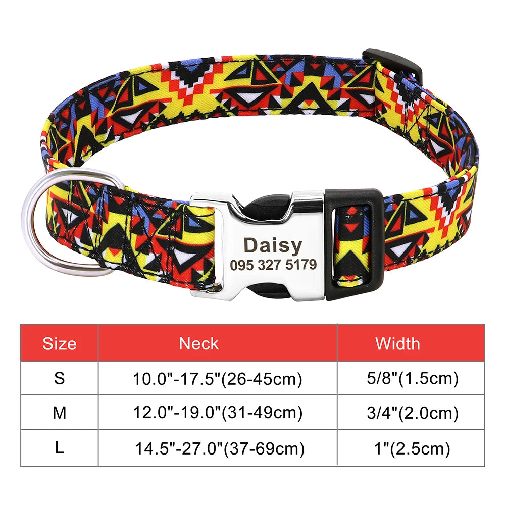 Small Adjustable Dog Nylon ID Collar