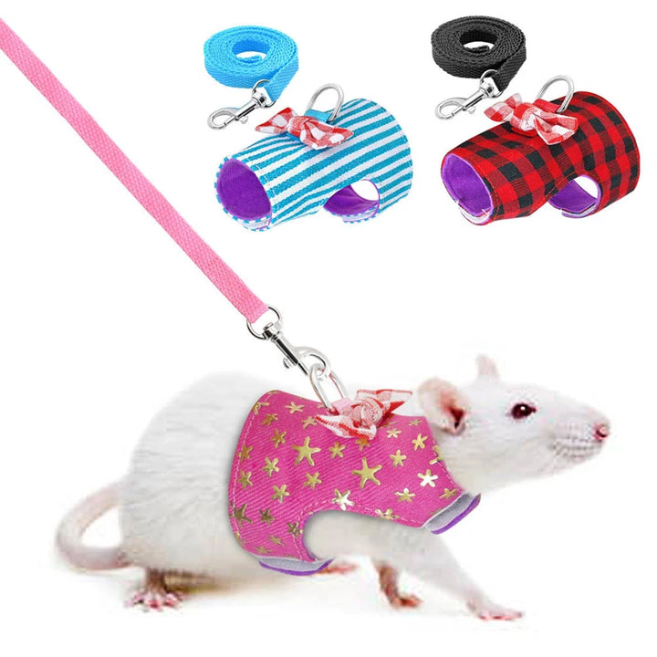 Small Pet Harness with Bowtie for Hamsters
