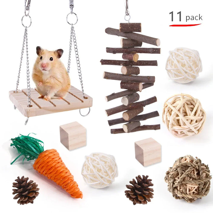 Small Pets Wooden Play and Chewing Set