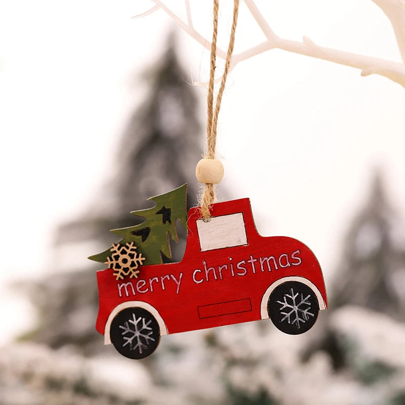 Small car-themed Christmas ornaments