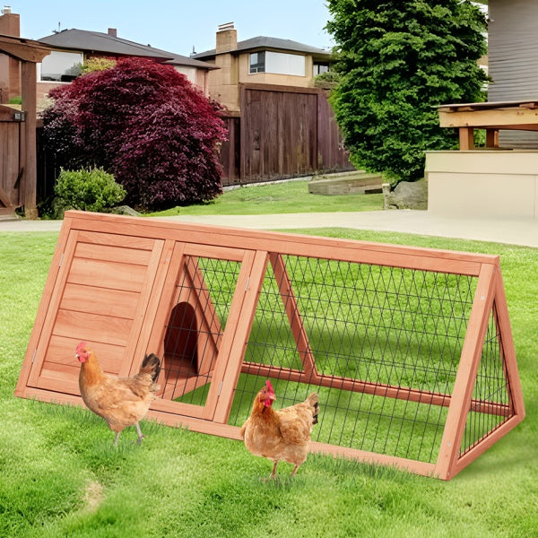 Small wooden chicken coop outdoor