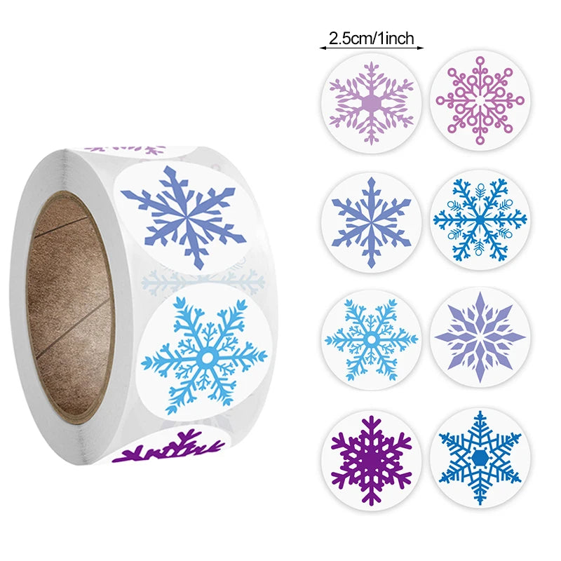 Snowfall style Christmas sealing stickers