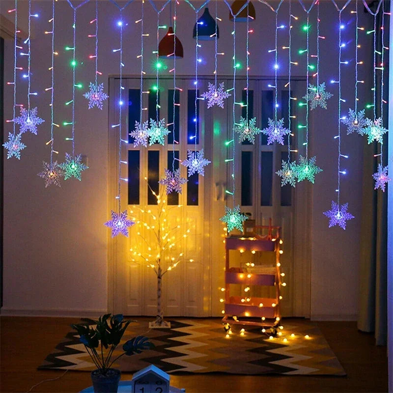 Snowflake LED curtain for festive occasions