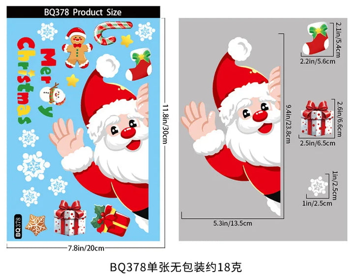 Snowman Electrostatic Glass Stickers