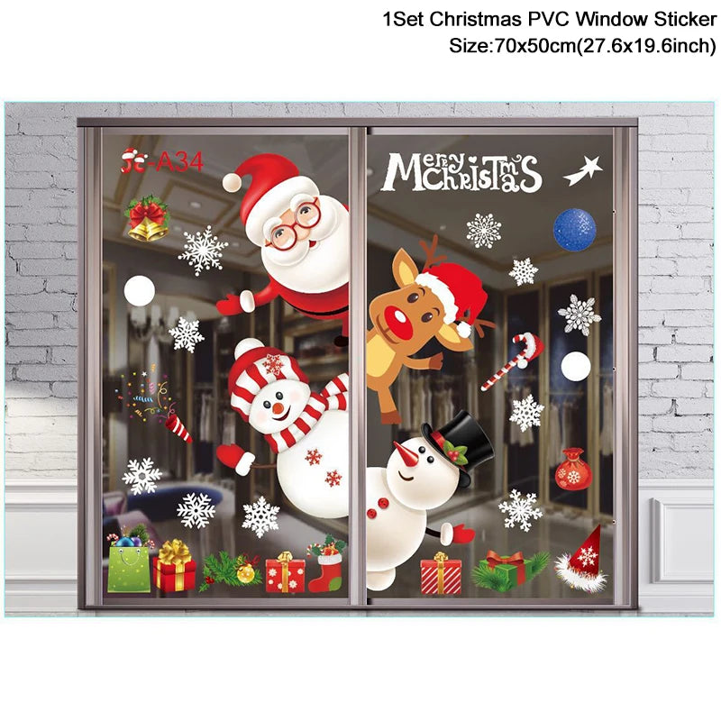 Snowman Elk Window Stickers