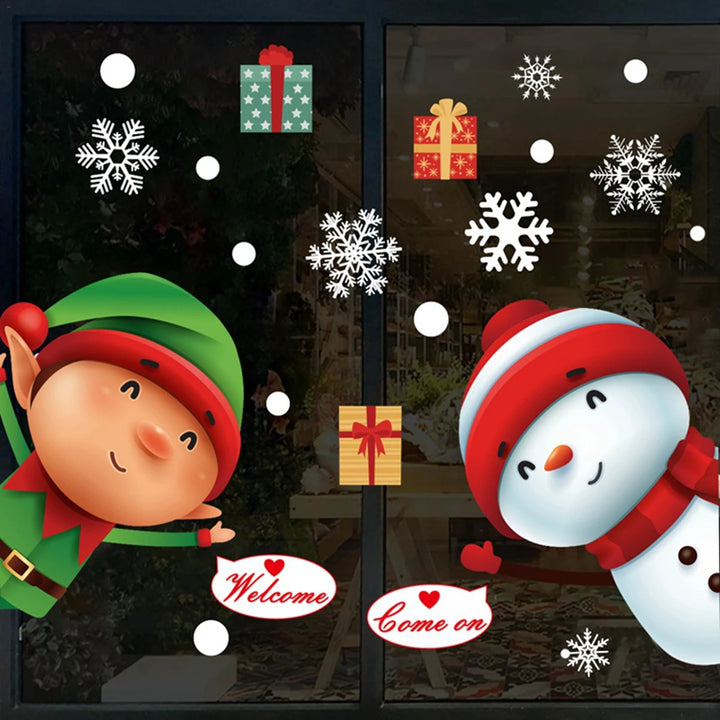 Snowman Style window stickers for windows