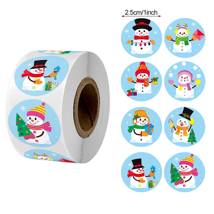 Snowman design Christmas sealing stickers