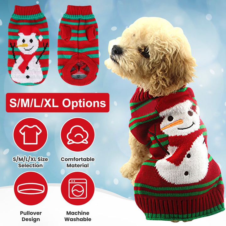 Snowman pattern dog sweater