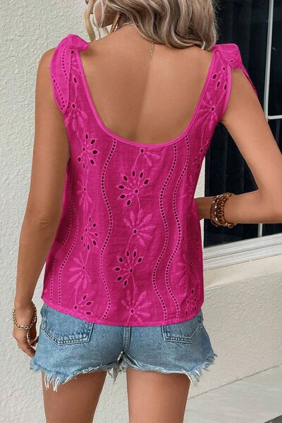 Soft Stretch Tie Detail Tank back side 
