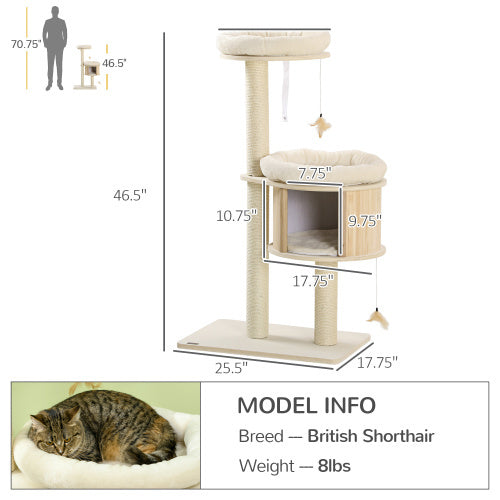 Soft cushion cat play tower