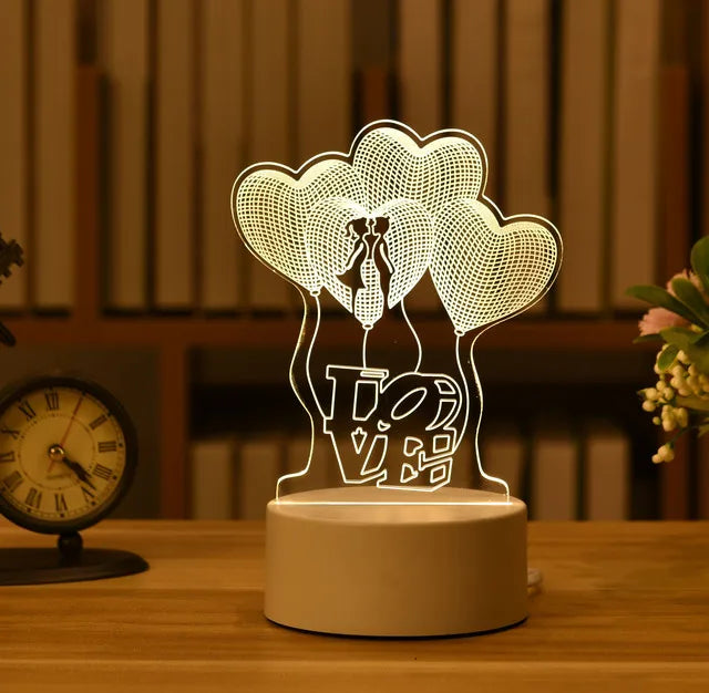 Soft glow LED lamp for lovers