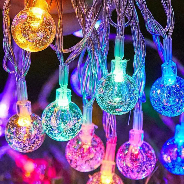 Soft glowing LED Christmas lights indoors