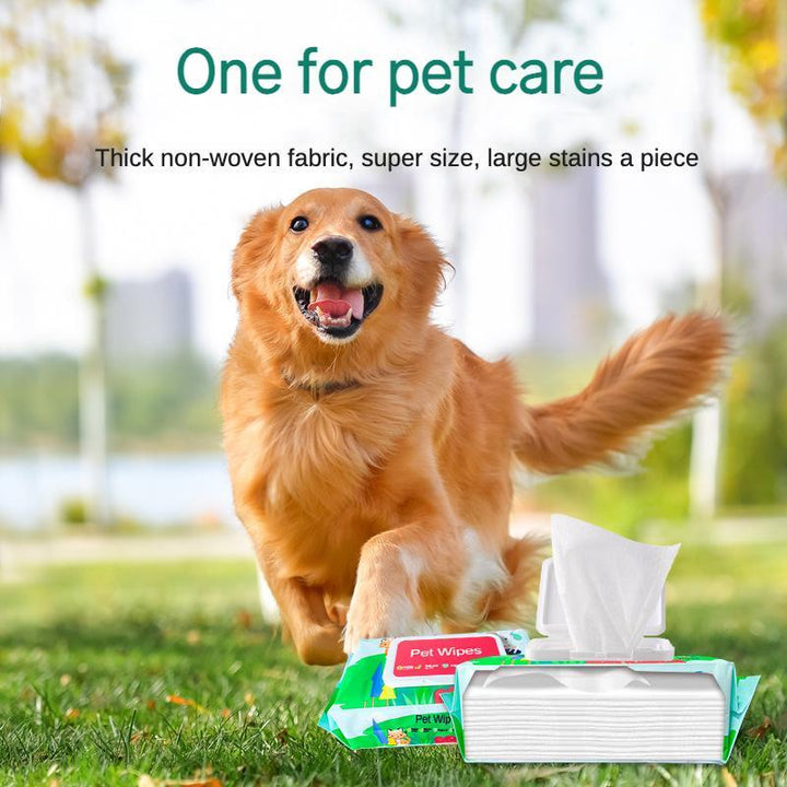 Soft wet wipes for pet fur and eyes