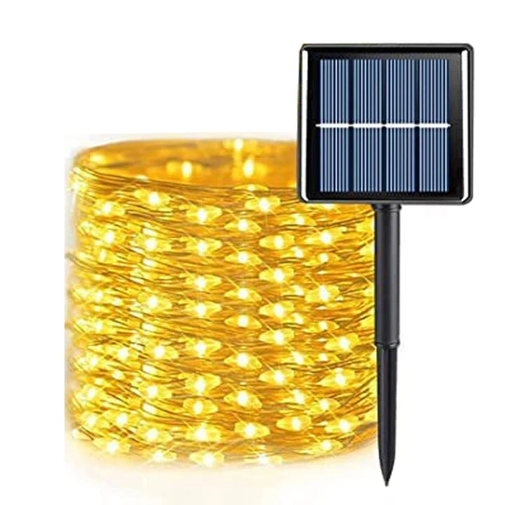 Solar-powered LED lights for holiday celebrations