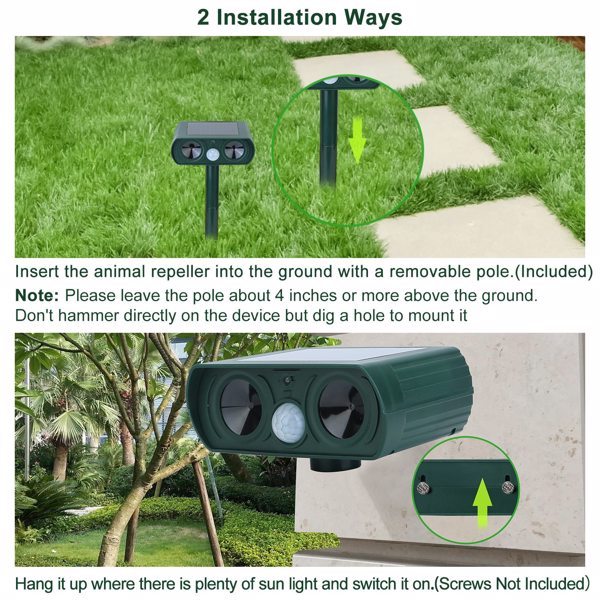 Solar-powered motion sensor repeller