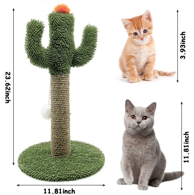 Solid wood base cactus cat tree